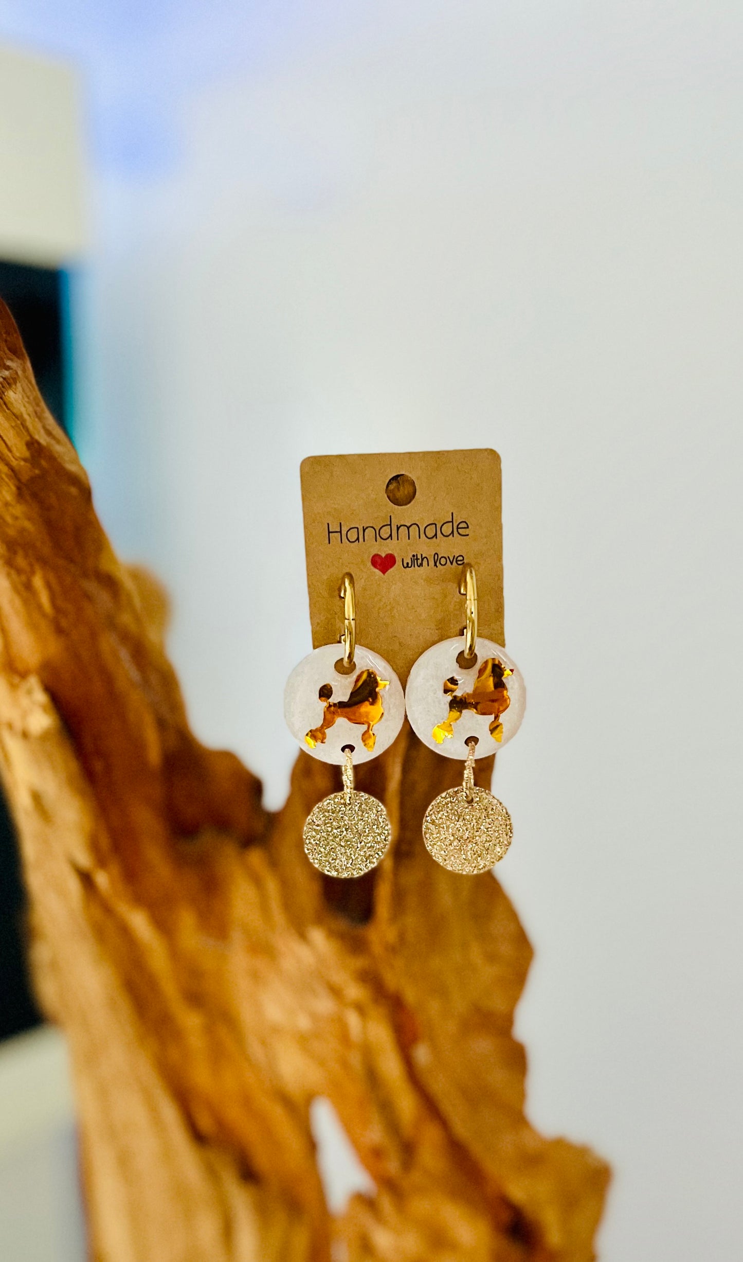 Ensemble Boucle d’oreilles et Bague pour les Amoureux du Caniche