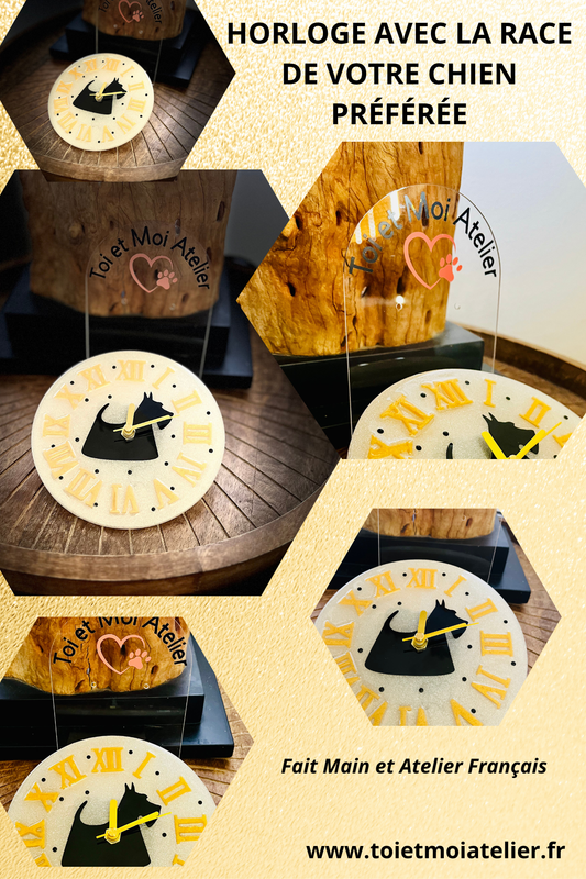 Mini Horloge avec la race de votre choix